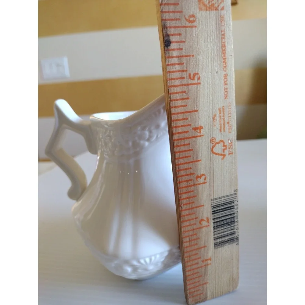 Creamer White Pitcher Vase With‎ Handle 5